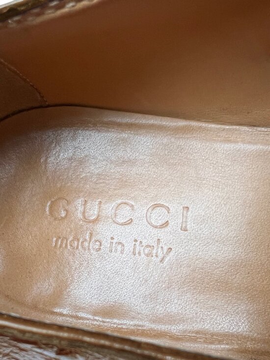 $4000 Gucci Mens Genuine Ostrich Quill Brown Dress Shoes Oxfords US 8 /UK 7 / 41 main image 10